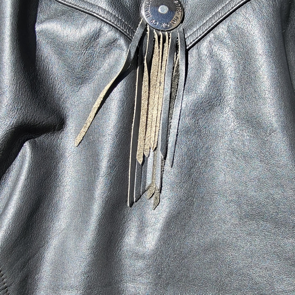 Women's Black Leather Jacket - Picture 12 of 16